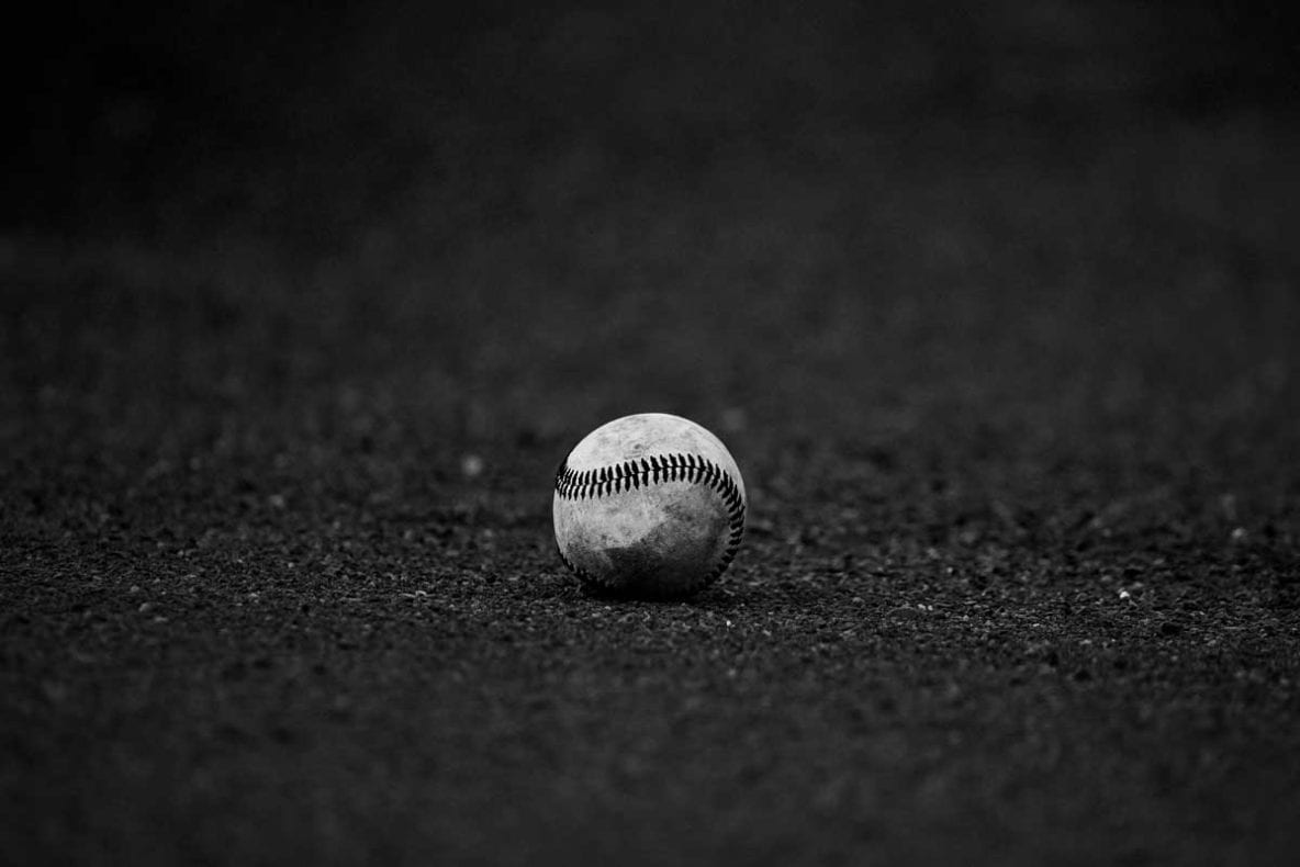 black and white baseball